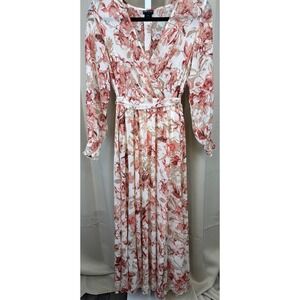 Kate and Lily Floral Print Long Sleeve Maxi Dress Women's Size 4
